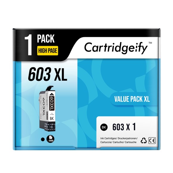 Cartridgeify 603XL Printer Cartridges Compatible with Epson 603 XL Black