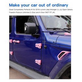 Barong for Jeep Wrangler JL JLU Sport Sahara Freedom Rubicon Unlimited 2-Door and 4-Door 2018-2023 Accessories 26PCS Full Set Exterior Trim Kit (Pink)