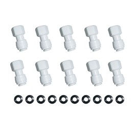 YZM 3/8" tube to 3/8" female NPT Connector for drinking water filter RO reverse osmosis , quick-connect fittings Pack of 10.