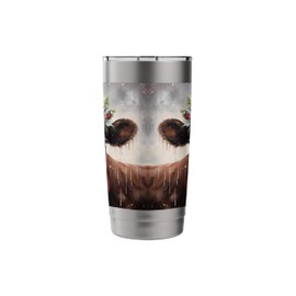 Cow with Holiday Floral Headband Christmas Stainless Steel Insulated Tumbler