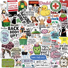 200 PCS Hilarious Stickers for Adults, Funny Meme Sarcastic Weird Snarky Cool Dark Humor Sticker Packs for Kindle Phone Bumper Water Bottles Laptops Scrapbook