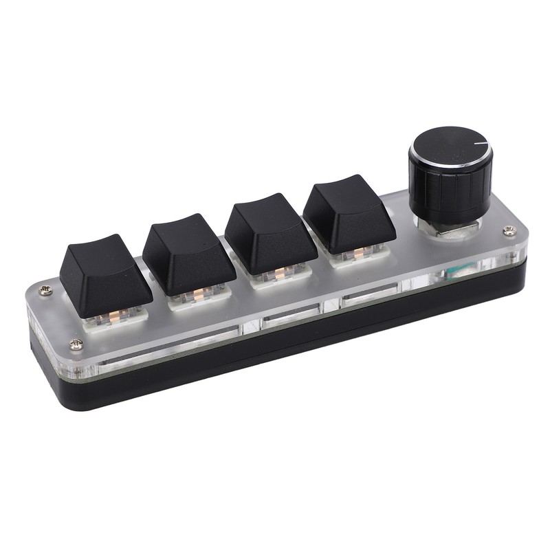 One Handed Mechanical Keyboard 4 Key with Adjustable RGB DIY