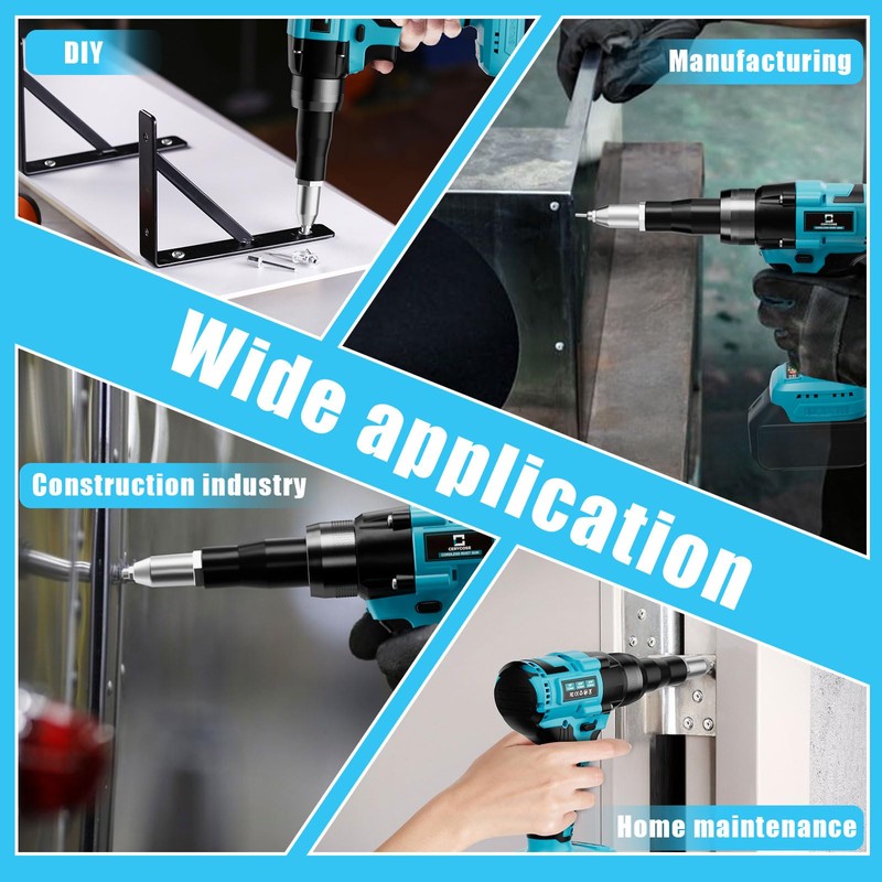 Cerycose Rivet Gun Compatible with Makita 18V Battery,Cordless Riveters Tool,Brushless