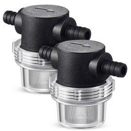 1/2 Inches Water Pump Strainer, Compatible with 3/8 Inches Hose Barb In-Line Strainer Twist-On Pipe Sprayer Filter for Water Pump 12V Direct Current 80 PSI RV Camper Marine Boat Lawn (2)