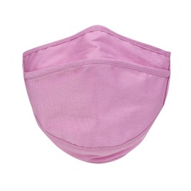 ililily Cotton Solid Color Face Mask Reusable Shield With Filter Pocket, Pink