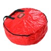 Christmas Wreath Storage Bag PE Woven Fabric Dustproof Round Red