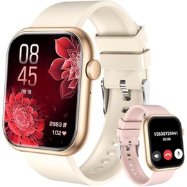 QIKKOP Smartwatch Reloj Inteligente Mujer de 2 - Llamadas Bluetooth Reloj Dama, Monitor De Frecuencia CardíacaSueño, Impermeable IP67, Pulsera...     