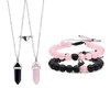 FDEETY 4 Pieces Jewellery Set Couple Bracelet Necklace Women Men