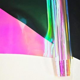 JERLITU Transparent Colorful PVC Vinyl Fabric 30cm X 137cm Roll, Red Light Vinyl Fabric Easy to Cut Very Suitable for Handmade DIY, Interior Decoration, Hair Accessories, and Other Fashion Products