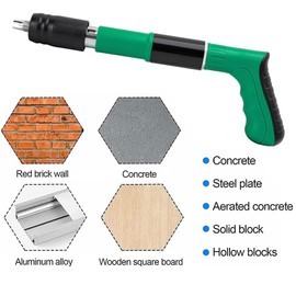 Concrete Nail Gun Kits with 100pcs Round Nails, 5 Speed Adjustable Manual Steel Nail Gun Wall Fastening Rivet Tool, Wire Slotting Device Decoration Tools Shooting Machine