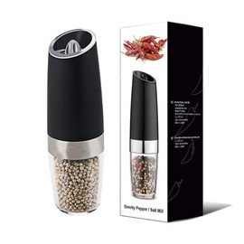Stainless Steel Battery Operated Gravity Electric Pepper Grinder Salt Mill Automatic Spices Mill with Blue Led Light