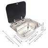 RV Sink, RV Bathroom Kitchen Sink with Folding Faucet &Lid,