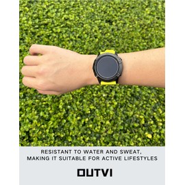OUTVI 22mm watch band for garmin fenix 5 6 7 pro Sapphire Solar Forerunner 965 955 935 745 epix Pro Gen 2 47mm only soft silicone quick fit 22 watch bands replacement for men women Nice Lime green