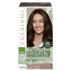 Clairol Natural Instincts Semi-Permanant Hair Colour, 5 Medium Brown, Ammonia Free, Natural Hair Colour