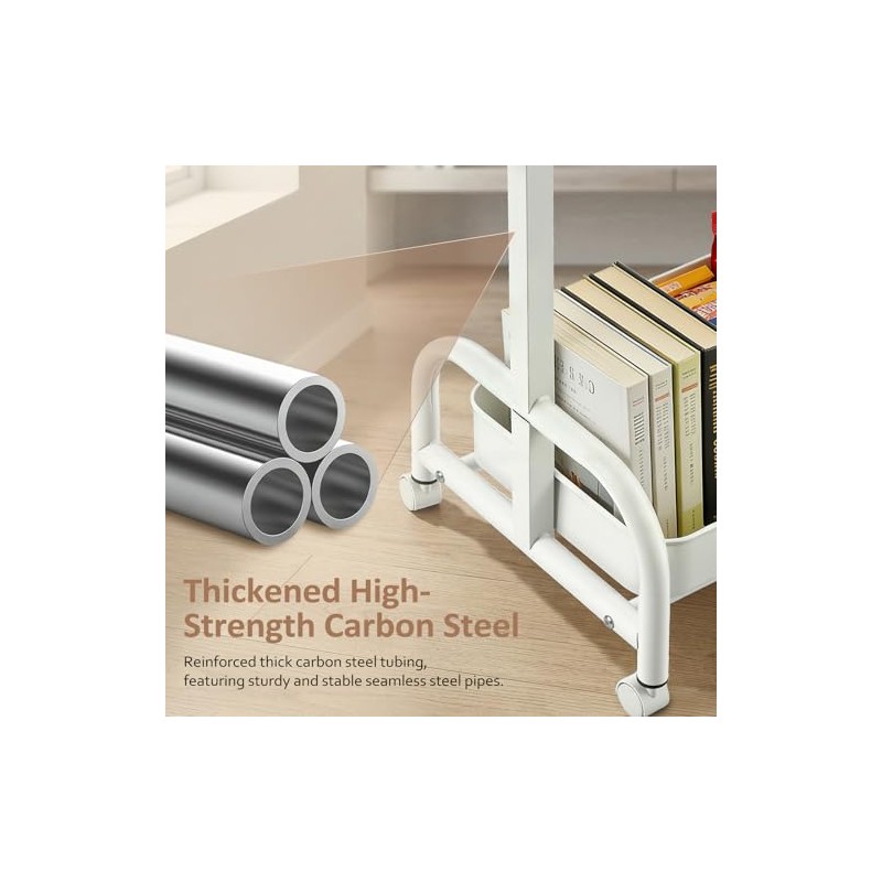 Overbed Table with Wheels,Height Adjustable Side Table