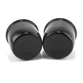 2-Pack Trailer Push Through Center Caps and Trailer Wheel Lug Sets - 4.25in Wheel Center Caps Matte Black Wheel Cover Stainless Steel Hub Cap with 12 Black Capped 1/2-20 Lug Nuts for Truck RV