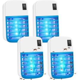 JLLOM Indoor Bug Zapper 4Pack Electric Portable with Blue Lights for Rooms