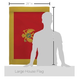 Breeze Decor HS108249-BO Montenegro World Nationality Decorative Vertical, House Flag Set 28"x 40" w/Flagpole, Multi-Color