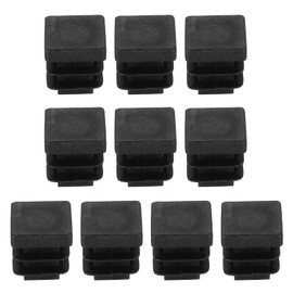 MECCANIXITY 10 PCS 1/2"(13mm) Square Plastic Hole Plugs, Black Plastic Pipe Tubing End Caps for Furniture, Pipe Tubing, Table, Chair