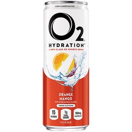O2 Orange Mango Post Workout Recovery Drink - Caffeinated Electrolyte Drink for Daily Hydration