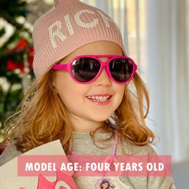 DUCO Polarized Kids Aviator Sunglasses for Boys Girls Flexible Toddler Shades UV Protection Age 3-5 K011