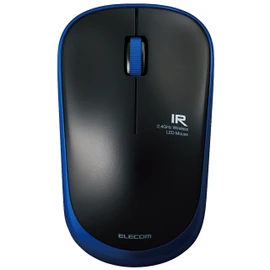 エレコム マウス ワイヤレス (レシーバー付属) Mサイズ 3ボタン 静音 IRセンサー 省電力 ブルー M-IR07DRSBU