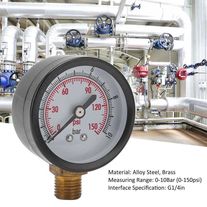 Manometro, 0‑10 Bar 0‑150 Psi Conexión G1/4in Medidor De Presion