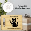 Funny Black Cat Cutting Board-This Is Where I Murder Vegetable,