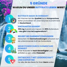 Butyrate Capsules (Economy Set) Premium: 550 mg per capsule with 80% butyric acid | Sodium Butyrate Capsules - Supplenatura®