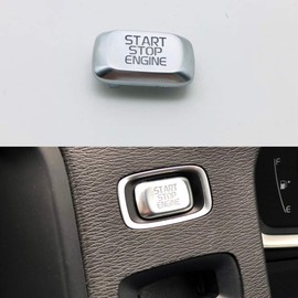 Angelguoguo Start Stop Engine Switch Button Decoration Cover Modifications for Volvo V40 V60 S60 XC60 V50 V70 XC70 (Silver)