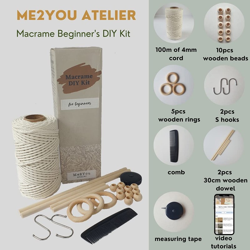 Me2You Atelier Dark Navy Colour Easy Macrame DIY Kit for