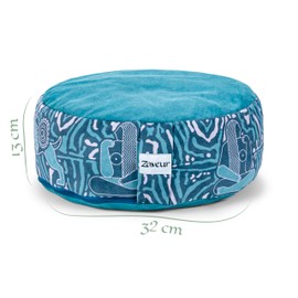 Zaveur Royal Court Yoga Meditation Cushion - 18" - Cotton Round Yoga Cushion for Meditation & Restorative Yoga - Yoga Cushion for Sitting on Floor - Pressure Relief & Relaxation Zafu Seat Cushion