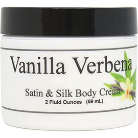 Eclectic Lady Vanilla Verbena Satin and Silk Cream, Body Cream, Body Lotion, 2 oz - Shea Butter, Aloe, Silk Amino Acids, Vitamin E, Phthalate-Free, Handcrafted in USA - Perfect For Women