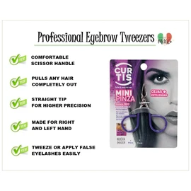 PROFESSIONAL Mini TWEEZERS with Easy Scissor Handle, The BEST PRECISION EYEBROW TWEEZERS Men/Women; PORTABLE Beauty Tools for Facial Hair, Ingrown Hair, Blackhead; 58CC Purple MADE IN MEXICO