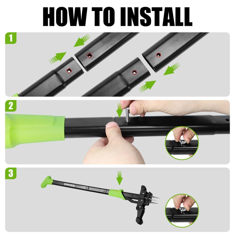DEWINNER 4-Claw Stand Up Weed Puller Tool, 34'' Heavy Duty