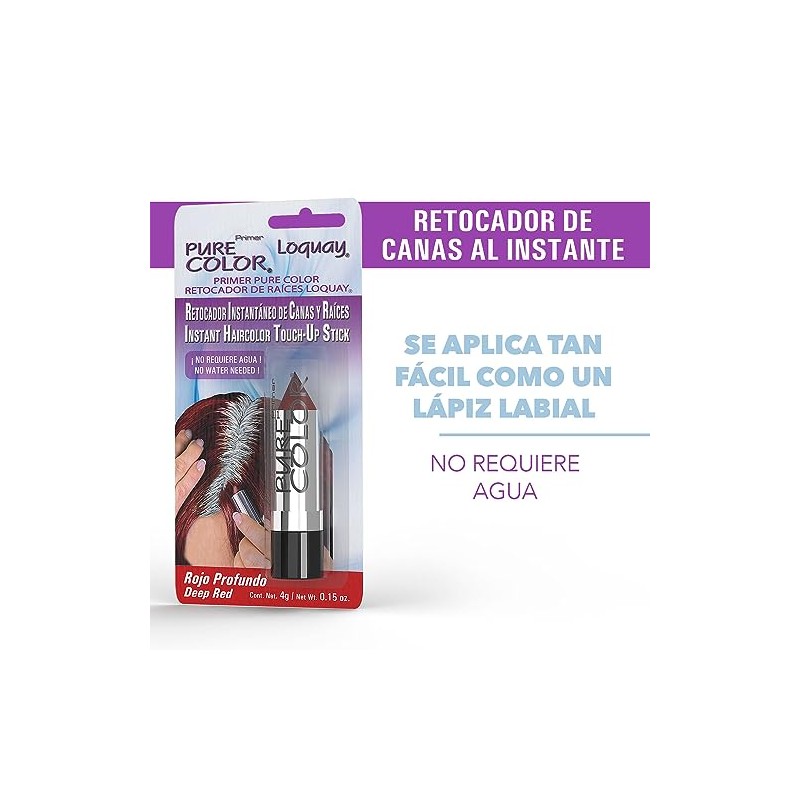 Loquay Retocador Instantáneo de Canas y Raíces Pure Color Rojo