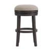 Alaterre Furniture Clara Swivel Bar Height Stool, Dark Brown, 360-Degree
