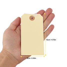 400 Pcs Paper Tags with String, 4-3/4" x 2-3/8" Label Tags with Hole for Organizing, Pricing, & Gift-Giving by IHDYPPEW