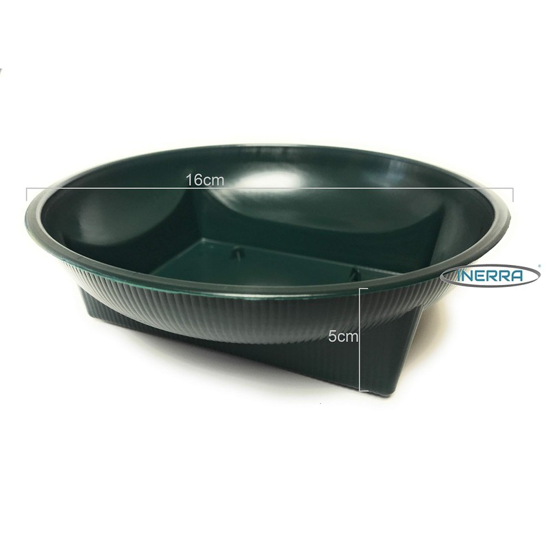 INERRA Square Round Bowls - Green Plastic Florist Flower Dishes