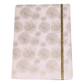 Studio C Carolina Pad Narrow Ruled Gold Foil Cover Notebook ~ She Means Business (Gold Flower Blossoms; 3.5" x 5"; 100 Sheets, 200 Pages; Elastic Closure)
