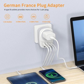 2 Pack Ireland Travel Plug Adapter Set Type G Power Outlet Adapter with 2 USB C and 2 USB Ports for USA to Dubai Scotland UK London England Ireland Hong Kong KenyaWAUDM,