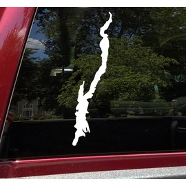 Minglewood Trading Lake George Outline Vinyl Decal - New York Adirondack - Die Cut Sticker
