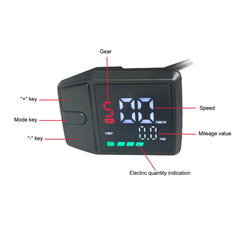 Electric Bike LCD Display Waterproof Multifunctional Color LCD Display Control