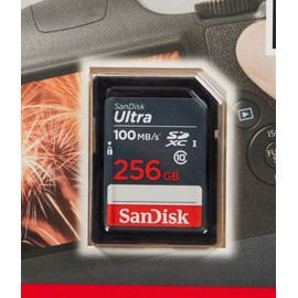 SanDisk Ultra 256GB SDXC Memory Card, up to 100MB/s, Class 10, Black/Grey
