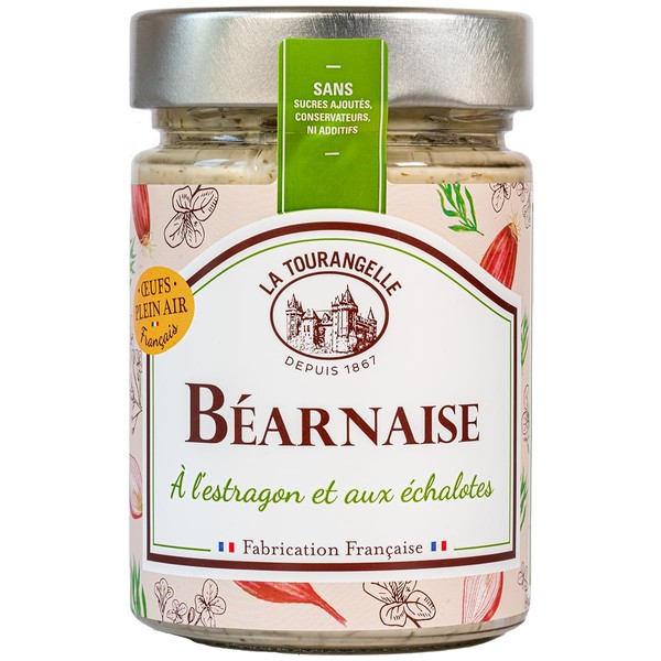 La Tourangelle Béarnaise Sauce 270g - Made in France with French Shallots and Tarragon - 100% Natural