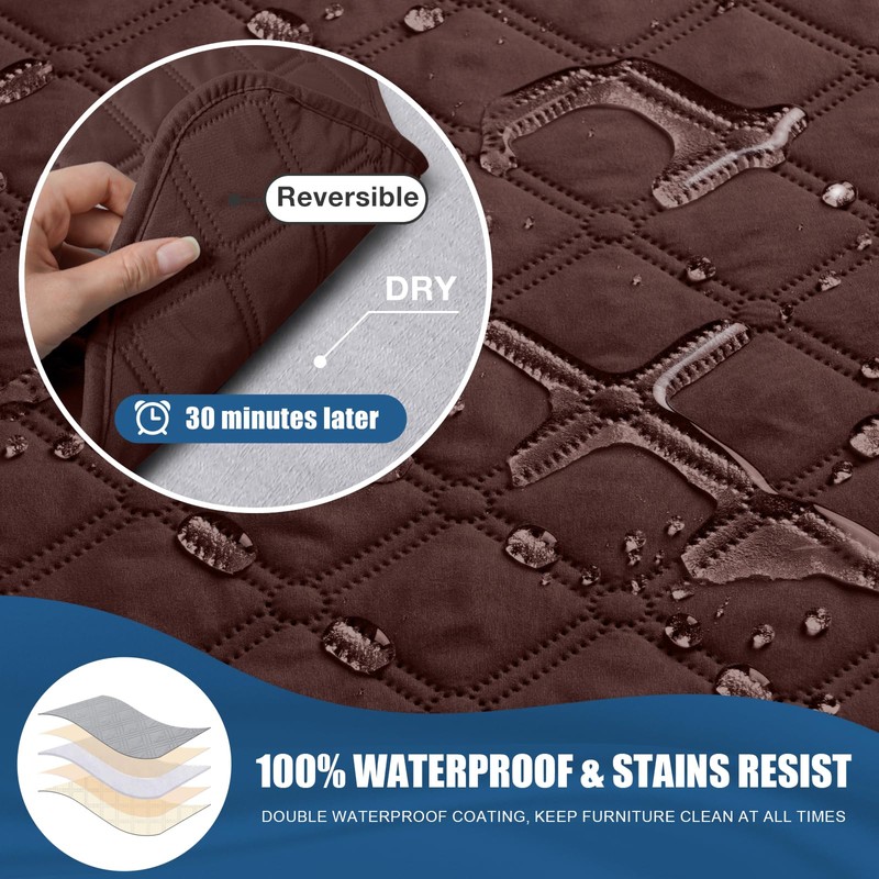 TAOCOCO 100% Waterproof Recliner Covers, Recliner Sofa Covers with Leg