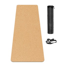 LERYG Cork Yoga Mat, with Cork Material as The Front and TPE as The Bottom of The Non-Slip Fitness Mat, Suitable for All Types of Yoga and Fitness Activities.(183 cm x 61 cm x 5mm)