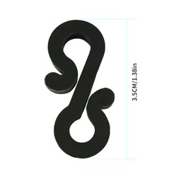 Cfythyab 150PCS Black Mini Gutter Hanging Hooks for Christmas Light Xmas Icicle Fairy String, S Shape Hanging Hooks