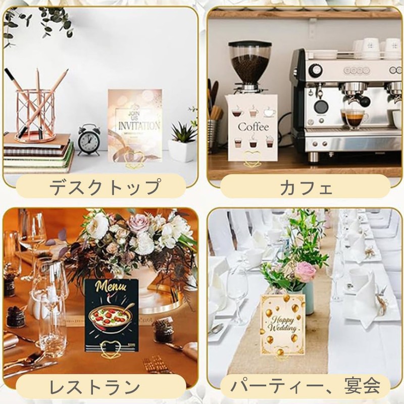 YUWENW メモクリップ ホルダー 15枚 2色 立て 可愛い 写真 おしゃれ 金具