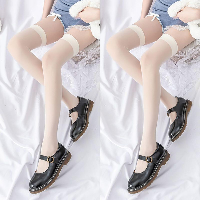 Senteria Knee High Socks, Lace, Long Stockings, Compression Socks, Black,